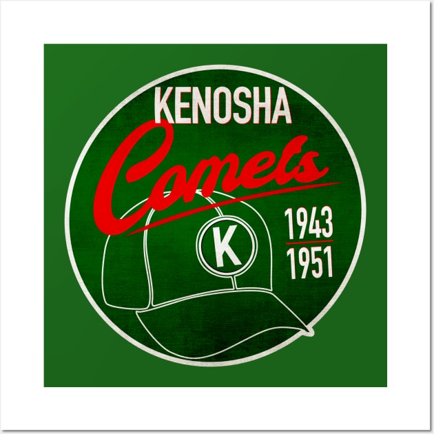 Kenosha Comets • AAGPBL Hat • Kenosha, Wisconsin Wall Art by The MKE Rhine Maiden